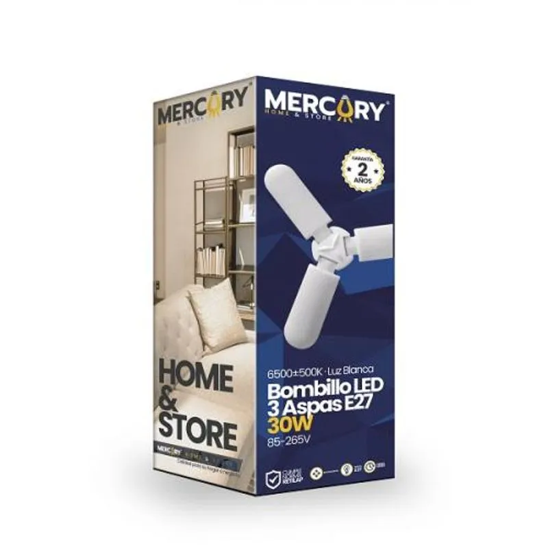 BOMBILLO LED 3 ASPAS 30 W BLANCA MERCURY