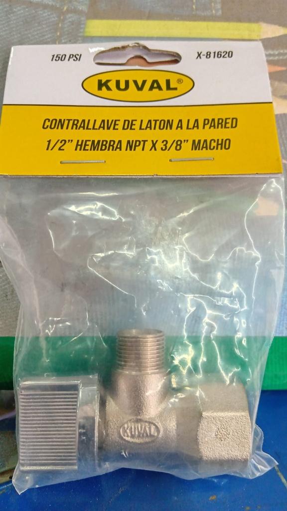 CONTRALLAVE A LA PARED 1/2"X 3/8" KUVAL