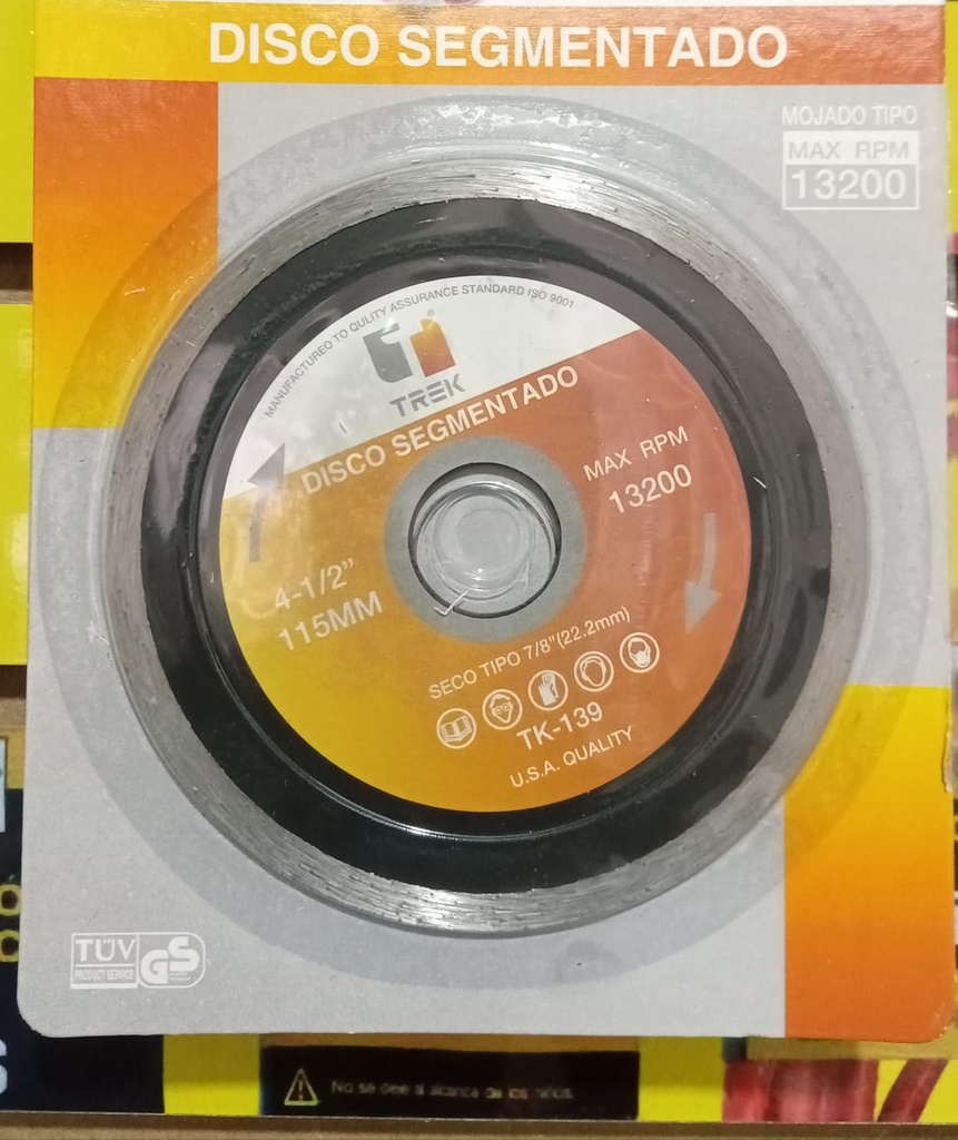 DISCO SEGMENTADO LISO  4-1/2" BRICKELL