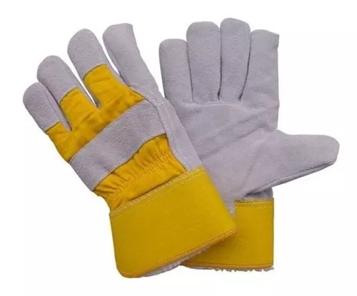 GUANTES DE CUERO Y LONA CORTO