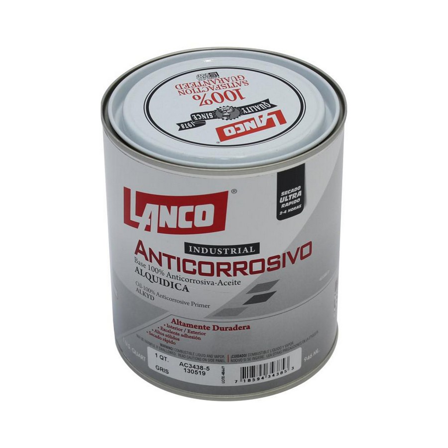 PINTURA ANTICORROSIVO ALQUIDICA GRIS LANCO 1/4
