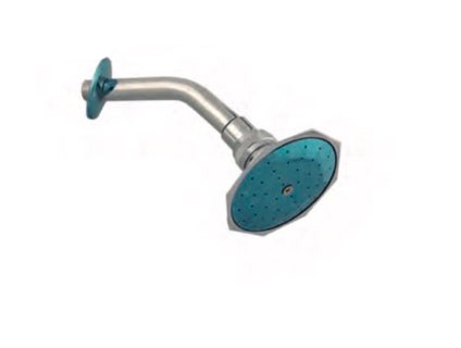 [D033] DUCHA OCTAGONAL DE METAL CROMADA C/BRAZO Y CHAPETA