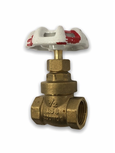 [L034] LLAVE DE COMPUERTA BRONCE  DE 1/2" PLG RED WHITE (UNI.)