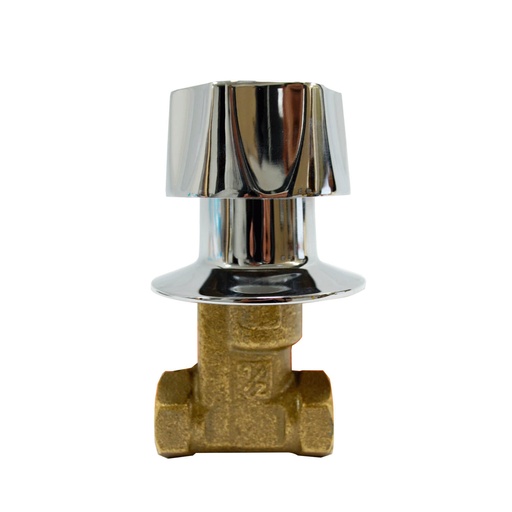[2803] LLAVE PARA DUCHA DE BRONCE CUELLO MEDIANO CROMADA KUVAL