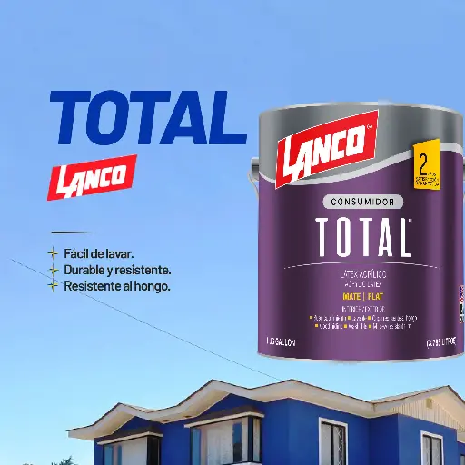 [P276] PINTURA TOTAL LATEX  LADRILLO ROJO MARCA LANCO X GALÓN