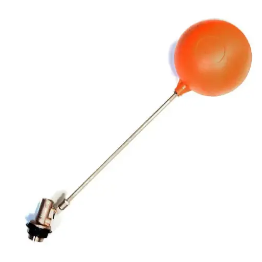 [763] VALVULA DE BRONCE P/TANQUE ALTO 1/2"CON FLOTE NARANJA